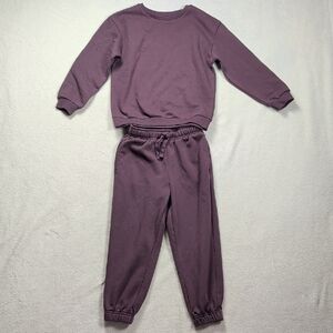 Tag Plum Purple Kids Jogger Sweatpants & Sweatshirt Size 6